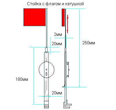 Стиойка с флажком и катушкой